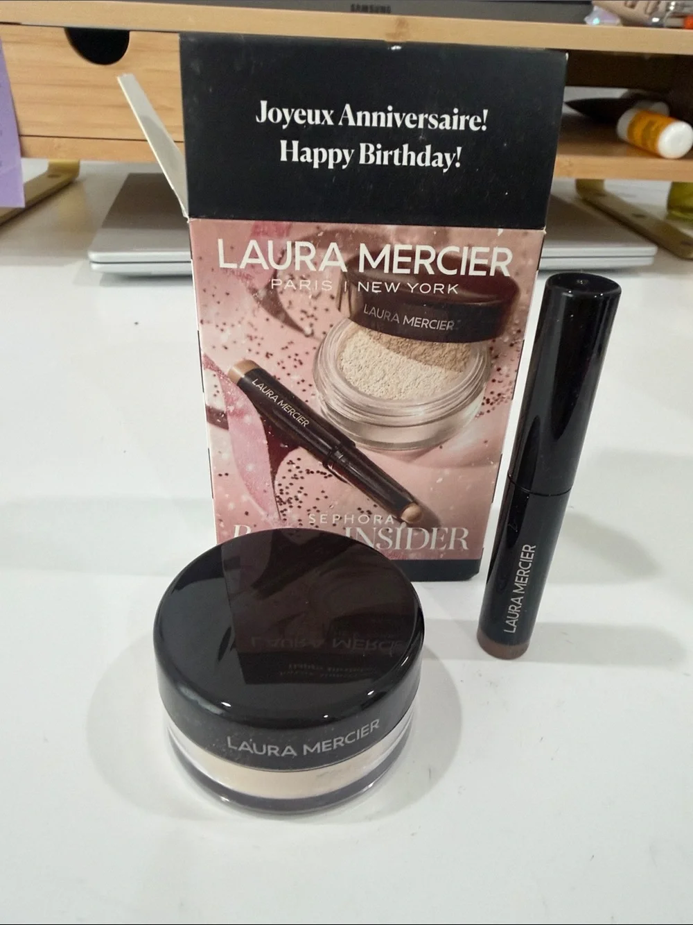 Sephora birthday gift - laura mercier Translucent Setting Powder & eyeshadow